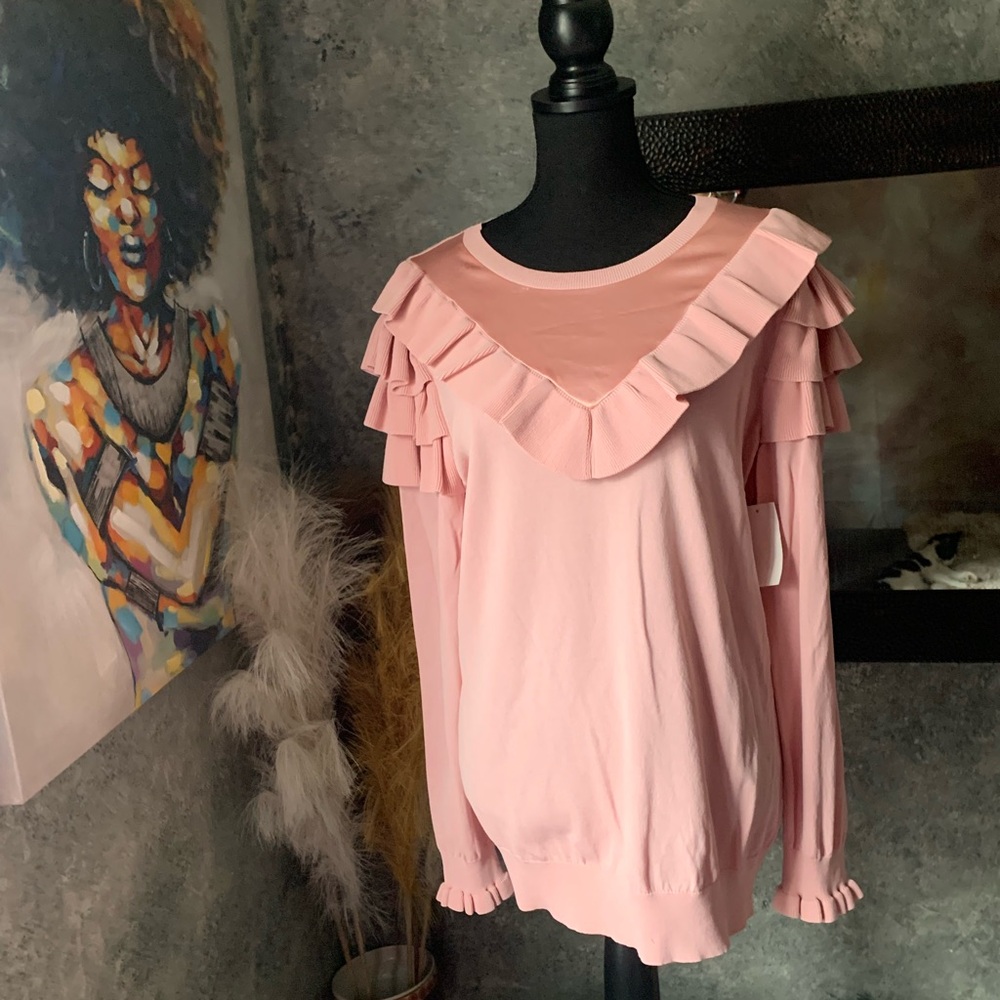 Ted Baker London Ruffled Long Sleeve Top